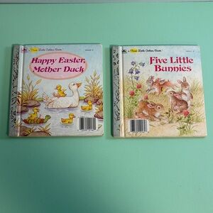 1985 First Little Golden Books, Happy Easter Mother Duck & Five Little Bunnies